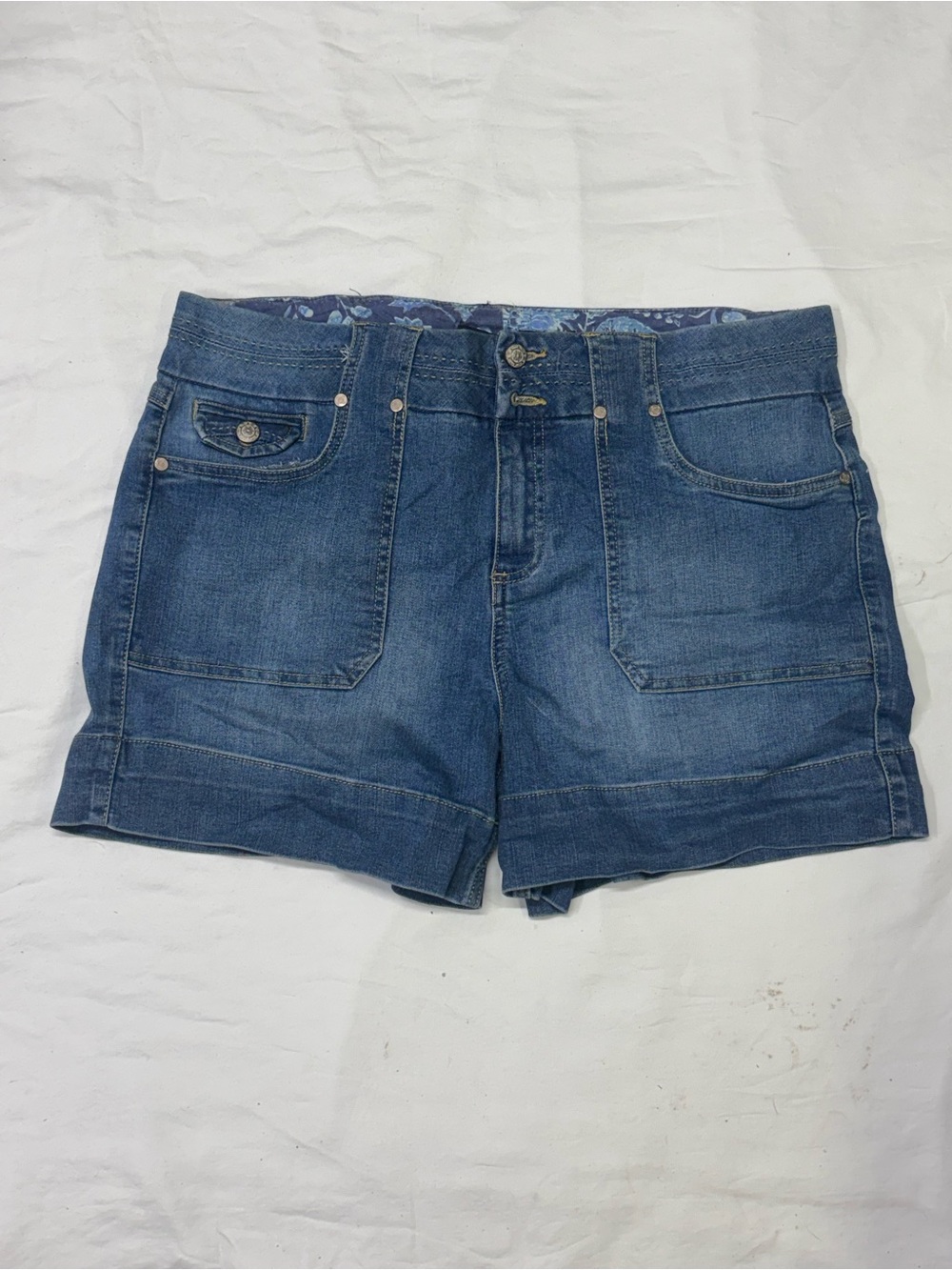 one 5 one Blue Denim Pocket Cuffed Shorts